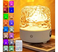JOAASU Waterproof Shower Lamp, Rechargeable Bathroom Lamp with 16 Colour Ocean Wave Projector, Bluetooth Speaker & White Noise, Mood Light with Touch & Remote Control for Bathroom, Bedroom