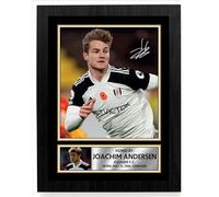 Joachim Andersen Signed Autograph Poster Print - Fulham F.C. - Denmark Football Memorabilia - Gift for Fans & Collectors, A4 Poster + Silver Frame