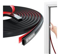 Joaercs Rubber Draft Excluder Door Seal, Draught Excluder for Windows,10m(L) x 10mm(W) x 6mm(T), Self-Adhesive Seal Strip for Doors Window Frame and Gaps - Black