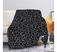 JOAIFO Black Leopard Print Blanket Flannel Blanket Soft Warm Cozy Bed Blanket Plush Sofa Throw Blanket for Couch, Sofa and Bed, Fashion Birthday Gifts for Women