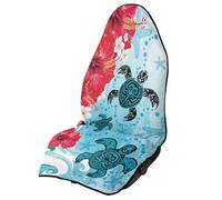 JOAIFO Hibiscus Flower Car Seat Towel Cover After Gym Swimming Surfing Running Hiking, Hawaii Sea Turtle Car Accessories, Breathable Waterproof Sweat Towel for Auto Seat