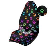 JOAIFO Paw Print Car Seat Cover Protector Front Seats Only Waterproof Fashioin Towel Seat Cover Lightweight Car Seat Towel Car Accessories for SUV Vans