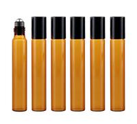 Joalpysm 10ml Roller Bottle, 6pack Amber Roller Ball Bottles for Essential Oils, Glass Roll On Bottle with Stainless Steel Roller Ball, Essential Oils Roller Bottles Rollerball Bottles