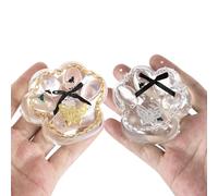 Joalpysm 2pcs Cute Clear Big Cat Paw Squishy Toys, Super Soft Taba Squishy Paw Squeeze Fidget Toys for Stress Relief and Relaxation 7x7cm (with Gold Silver Chain)