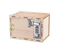 Joalpysm Build Your Own Wooden Box Mechanical Lockbox, Woodwork Kits, Password Bank Lockbox, DIY Making Material, Home Store Locking Storage Wood Box