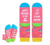 Joalpysm Gifts for 10 Year Olds Girls, Personalised Birthday Socks Birthday Gift Cool Presents for 10 Year Olds Girl, Happy 10th Birthday Gifts (UK, Numeric, 10, Regular, Regular, Standard, Pink)