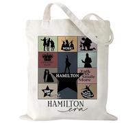 Joalpysm Hamilton Tote Bag Reusable Shopping Broadway Musical Gift | durable canvas tote, broadway show merchandise, gift for theatre lovers & musical enthusiasts, daily use grocery bag