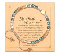Joalpysm Healing Bracelet for Women, Adjustable Friendship Bracelet with Encouraging Message, Natural Stone Spiritual Gifts for Women, Meaningful Gift for Friends, Sisters, and Daily Motivation