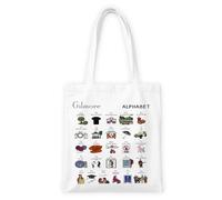 Joalpysm Stars Hollow Alphabet Tote Bag, TV Show Reusable Canvas Bag with Double-sided Pattern, Foldaway Shopping Bags for School, Work, Travel, Gift for Fans, 15.7x13.8inch