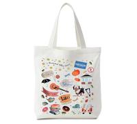 Joalpysm Stars Hollow Inspired Tote Bag, TV Show Merchandise Canvas Tote Bag with Double Long Handle, Foldaway Shopping Bags for Shopping, Grocery, Work, 15.7x13.8inch