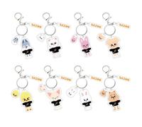 Joalpysm Stray Keychain, 8 Designs Premium Acrylic Cute Keyring Ring, Keychain Versatile Fan Gift for Backpacks/Keys, Exclusive Peripheral for Fans