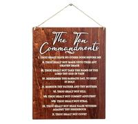 Joalpysm The Ten Commandments Wood Sign, 10 x 8 Inch Christian Wall Art, Inspirational Signs Gift, Christian Home Decoration Poster, Religious Inspirational Wood Plaque Bible Verse Sign