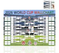 Joalpysm World Football 2026 Poster, Reusable Polyester World Wall Chart 2026 With Hanging Rope, Fillable 48-Team Layout, Fan Souvenir For Match Watching Parties, Gift For Soccer Lovers
