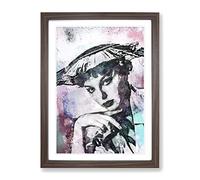 Joan Collins In Abstract Modern Art Framed Print | A4 Walnut Framed Wall Art | Ready to Hang | Abstract Fantasy Picture | Living Room Bedroom Lounge Office
