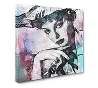 Joan Collins in Abstract Modern Canvas Wall Art Print Ready to Hang, Framed Picture for Living Room Bedroom Home Office Décor, 20x20 Inch (50x50 cm)