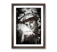 Joan Collins Modern Cb Framed Print | A4 Walnut Framed Wall Art | Ready to Hang | Modern Nature Picture | Living Room Bedroom Lounge Office