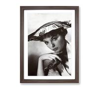 Joan Collins Modern Framed Print | A3 Walnut Framed Wall Art | Ready to Hang | Modern Nature Picture | Living Room Bedroom Lounge Office