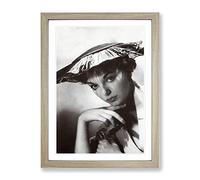 Joan Collins Modern Framed Print | A4 Oak Framed Wall Art | Ready to Hang | Modern Nature Picture | Living Room Bedroom Lounge Office