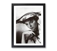 Joan Collins Modern Framed Wall Art Print, Ready to Hang Picture for Living Room Bedroom Home Office Décor, Black A4 (34 x 25 cm)