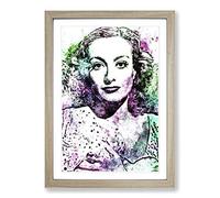 Joan Crawford in Abstract Framed Print | A2 Oak Framed Wall Art | Ready to Hang | Abstract Fantasy Picture | Living Room Bedroom Lounge Office