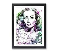 Joan Crawford In Abstract Modern Art Framed Print | A2 Black Framed Wall Art | Ready to Hang | Abstract Fantasy Picture | Living Room Bedroom Lounge Office