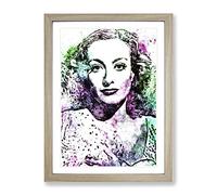 Joan Crawford In Abstract Modern Art Framed Print | A2 Oak Framed Wall Art | Ready to Hang | Abstract Fantasy Picture | Living Room Bedroom Lounge Office