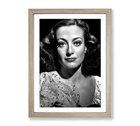 Joan Crawford Modern Framed Print | A4 Oak Framed Wall Art | Ready to Hang | Modern Nature Picture | Living Room Bedroom Lounge Office