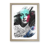 Joan Crawford V2 Modern Framed Print | A2 Oak Framed Wall Art | Ready to Hang | Modern Nature Picture | Living Room Bedroom Lounge Office