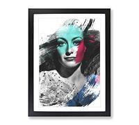 Joan Crawford V2 Modern Framed Print | A3 Black Framed Wall Art | Ready to Hang | Modern Nature Picture | Living Room Bedroom Lounge Office