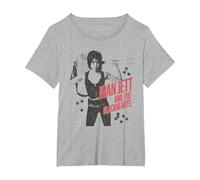 Joan Jett and The Blackhearts - Stars T-Shirt, Women's Plus, Heather Grey, 3X