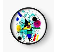 (Joan Miró Abstract Surrealism - 'The Singing Fish' =1344) Wall Clock 12 Inch Funny Mantel & Tabletop Art Decor for Home Bedroom Office