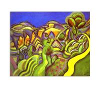 Joan Miro Print on Canvas Ciurana the PathPoster Reproduction Surrealism Wall Art Pictures for Living Room Bedroom Gift Wall Decor90x70cm(35x28in) Framed