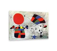Joan Miro Print on Canvas The Smile of the Flamboyant WingsPoster Reproduction Surrealism Wall Art Pictures for Living Room Bedroom Gift Wall Decor70x50cm(28x20in) Framed