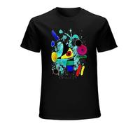 Joan Miro The Singing Fish Abstract Surrealism T-Shirt Graphic Printed Mens Black Mens Unisex Tee XXL