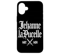 Joan of Arc 1412-1431 Crossed Swords in French White Print Case for iPhone 16 Plus