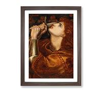 Joan Of Arc By Dante Gabriel Rossetti Classic Painting Framed Print | A2 Walnut Framed Wall Art | Ready to Hang | Classic Historical Picture | Living Room Bedroom Lounge Office