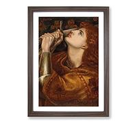 Joan of Arc by Dante Gabriel Rossetti Framed Print | A2 Walnut Framed Wall Art | Ready to Hang | Modern Nature Picture | Living Room Bedroom Lounge Office