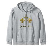 Joan of Arc Jeanne D'Arc Fleur de Lis Sword History Zip Hoodie