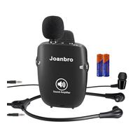 Joanbro Personal Sound Amplifier for Seniors, Voice Enhancement Devices, Pocket Sound Amplifiers for Elderly People, Adults, 50dB Gain, with Headphones & Earbud, 3 Types Mics, 3 Tone, Volume Control