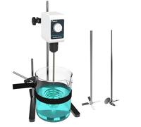 JOANLAB Overhead Stirrer, 24W Lab Mixer with Paddle & Steel Stand, Manual Knob Speed Control 100-1200 RPM, Ideal for High Viscosity Liquids up to 10L(OS-5E)