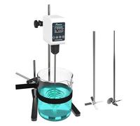 JOANLAB Overhead Stirrer, 36W Lab Mixer with Paddle & Steel Stand, Adjustable 100-1200 RPM, Digital Timer 1min-24H, Ideal for High Viscosity Liquids up to 10L(OS-5S)
