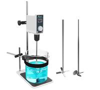 JOANLAB Overhead Stirrer, 50W Laboratory Mixer with Stirring Paddle & Stainless Steel Stand, Adjustable Speed 100-1500 RPM, 1min-24H Timer, for High Viscosity Liquids up to 20L & 20000 mPas(OS-15S)
