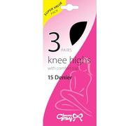 Joanna Gray 15 Denier Knee Highs with Comfort Top (3 Pairs) (Bamboo)