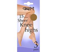 Joanna Gray 15 Denier Sheer Knee Highs (3 Pairs) (Chiffon)