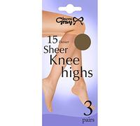 Joanna Gray 15 Denier Sheer Knee Highs (3 Pairs) (Mink)