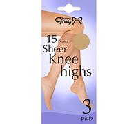 Joanna Gray 15 Denier Sheer Knee Highs (3 Pairs) (Natural)