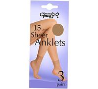 Joanna Gray Comfort Top 15 Denier Anklet Socks (3 Pair Pack) (Chiffon)