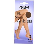Joanna Gray Comfort Top 15 Denier Anklet Socks (3 Pair Pack) (Chocolate)
