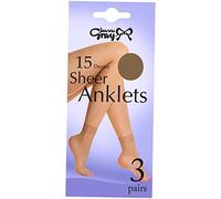 Joanna Gray Comfort Top 15 Denier Anklet Socks (3 Pair Pack) (Mink)