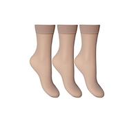 Joanna Gray Comfort Top 15 Denier Anklet Socks (3 Pair Pack) (Natural)